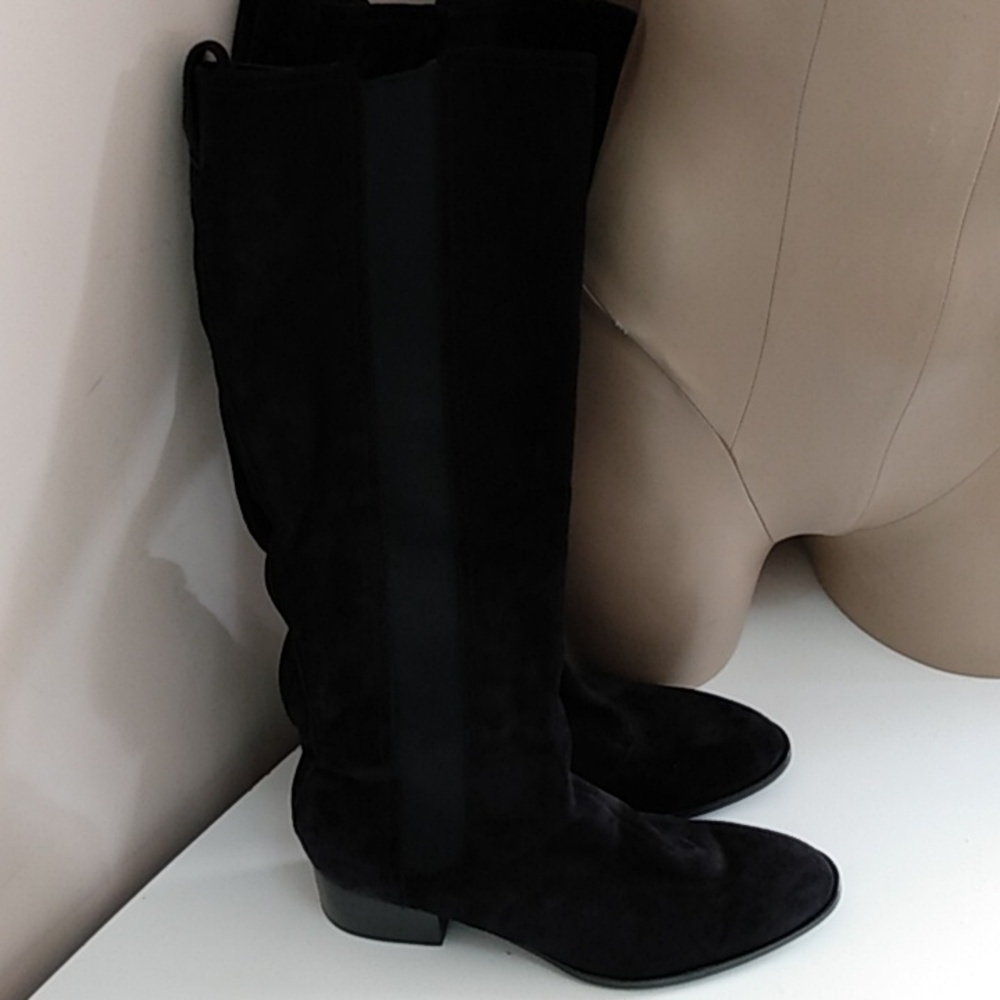 Rag & Bone Black Suede Walker Tall Boot Sz 37.5